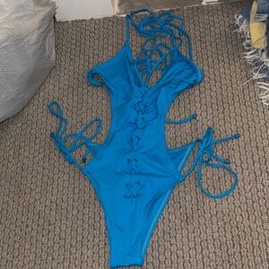 SKIMS Blue Strappy Bikini